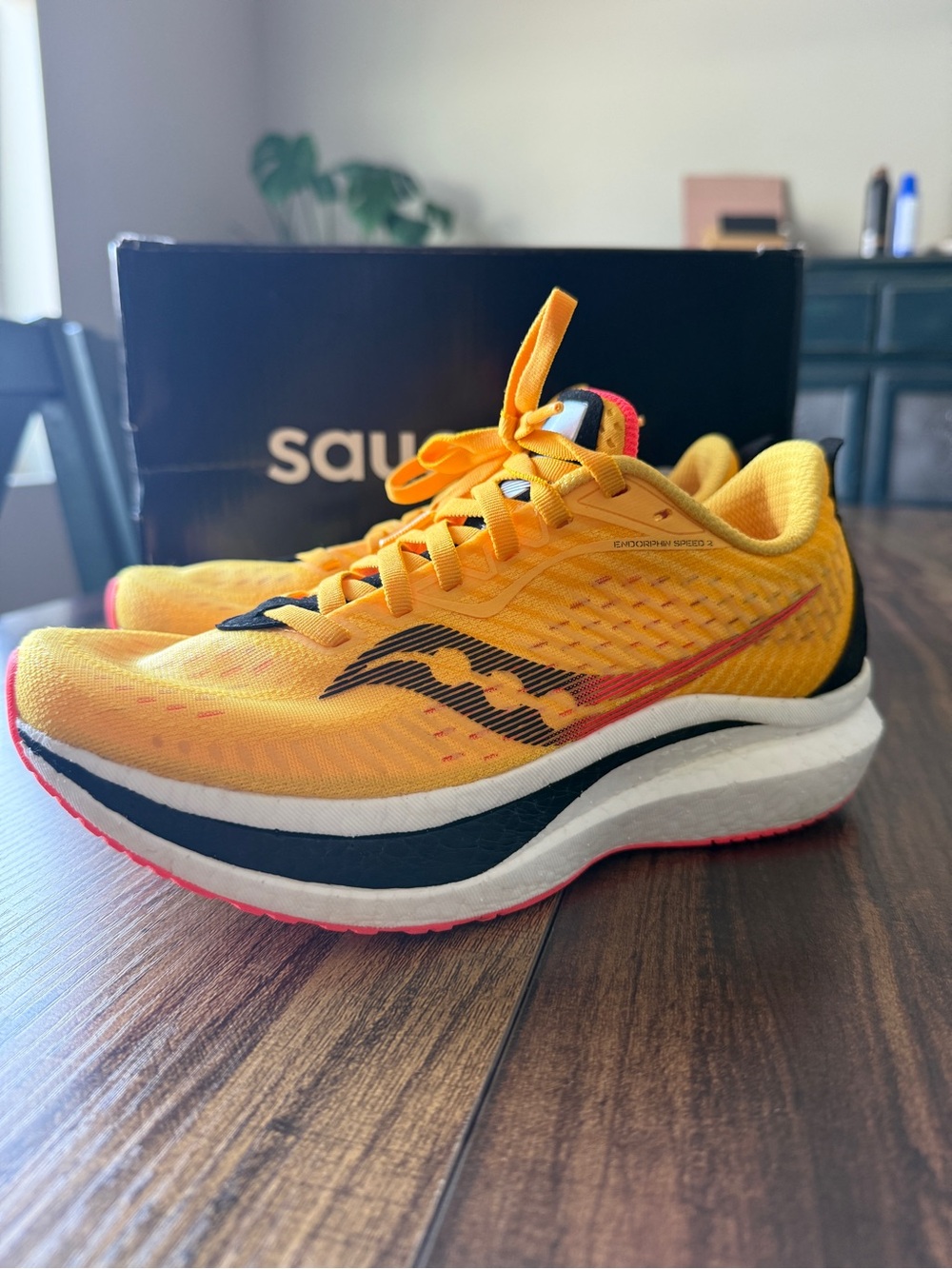 Saucony Endorphin Speed 3 - Yellow with Black and Red Accents- Speedroll Tech